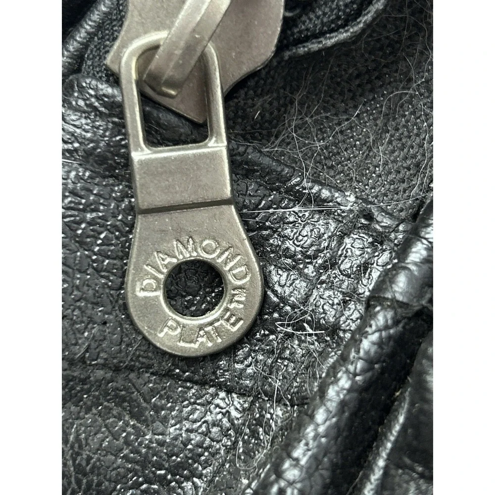 Diamond Plate Buffalo Leather Motorcycle Storage Bag Luggage